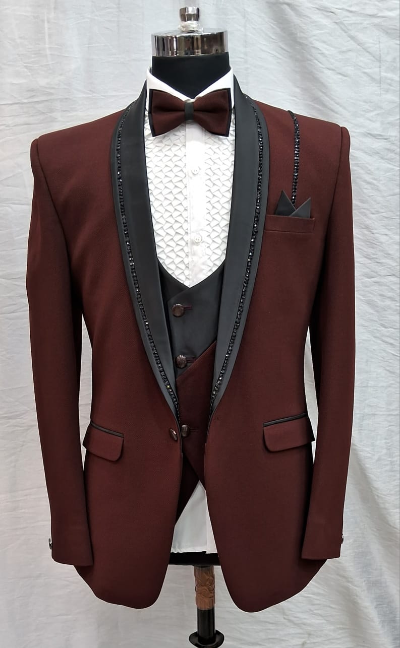 Brown Party Wear Tuxedo Party